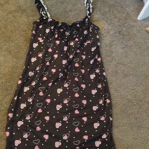 Black Dress with Pink Hearts
